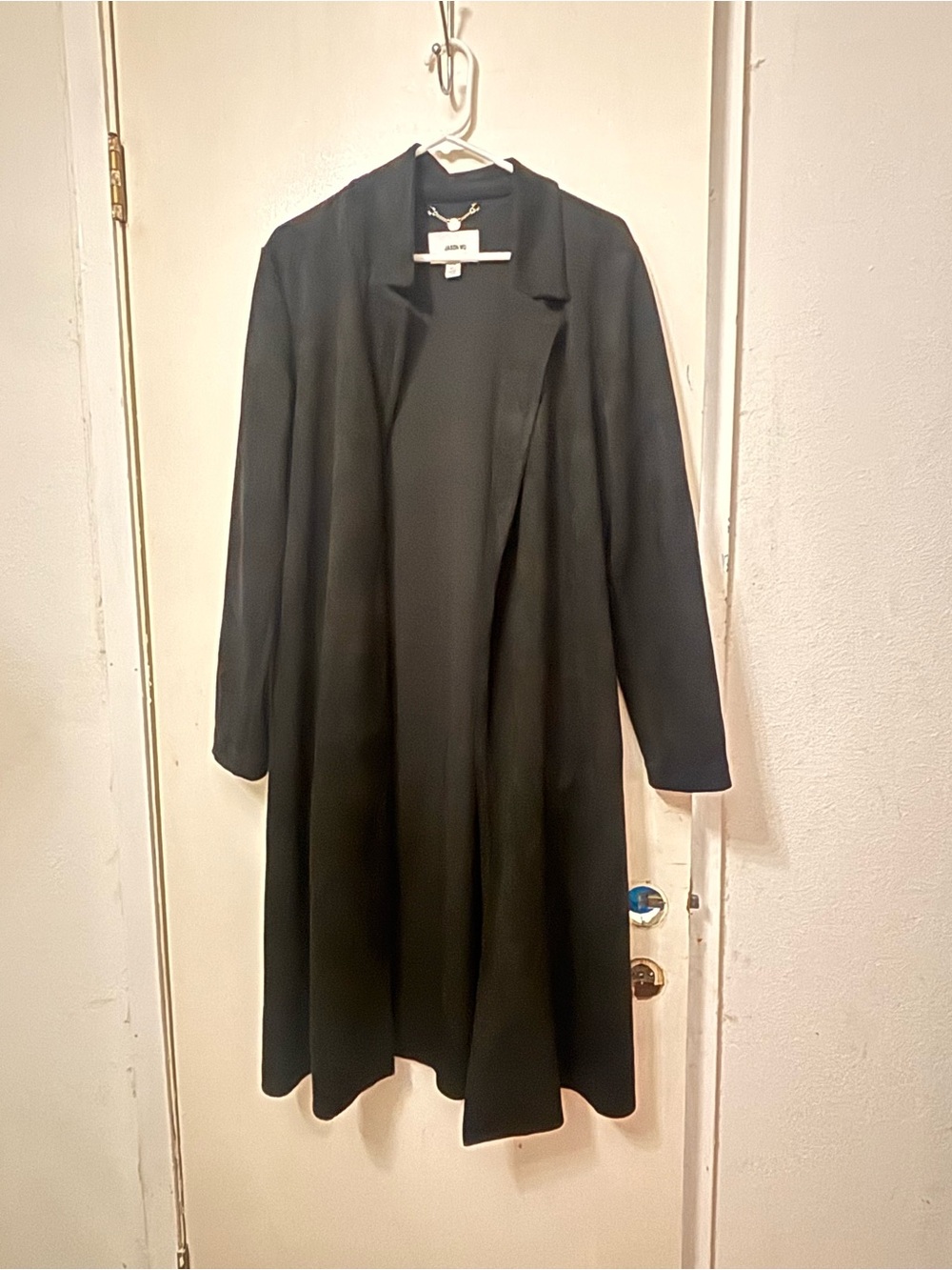 Jason Wu Black Longline Open-Front Jacket